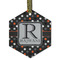 Gray Dots Frosted Glass Ornament - Hexagon