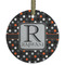 Gray Dots Frosted Glass Ornament - Round