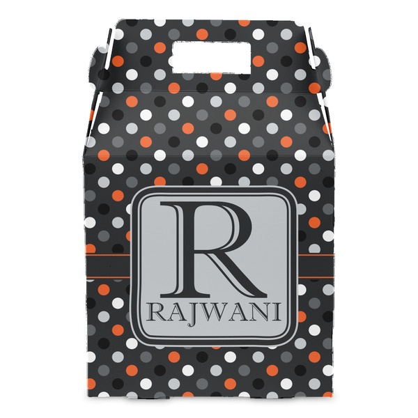 Gray Dots Gable Favor Box - Front