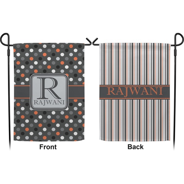 Gray Dots Garden Flag - Double Sided Front and Back