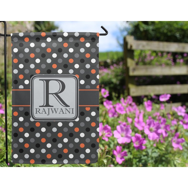 Gray Dots Garden Flag - Outside In Flowers