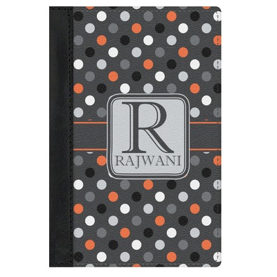 Gray Dots Genuine Leather Passport Cover (Personalized)
