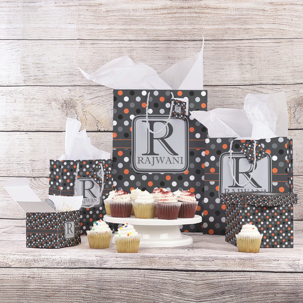 Gray Dots Gift Bags - In Context
