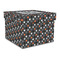 Gray Dots Gift Boxes with Lid - Canvas Wrapped - Large - Front/Main