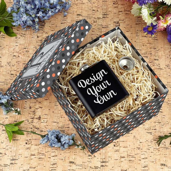 Gray Dots Gift Boxes with Lid - Canvas Wrapped - Large - In Context