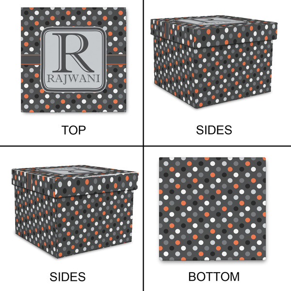 Gray Dots Gift Boxes with Lid - Canvas Wrapped - XX-Large - Approval
