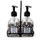 Gray Dots Glass Soap & Lotion Bottles (Personalized)