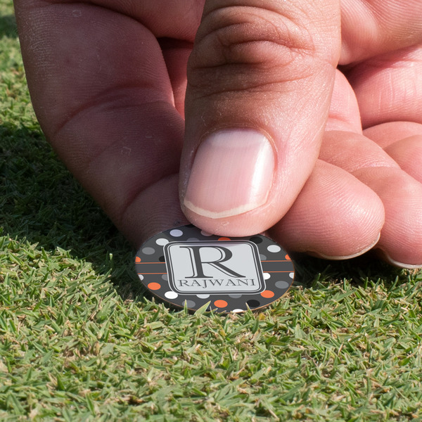 Gray Dots Golf Ball Marker - Hand