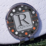 Gray Dots Golf Ball Marker - Hat Clip