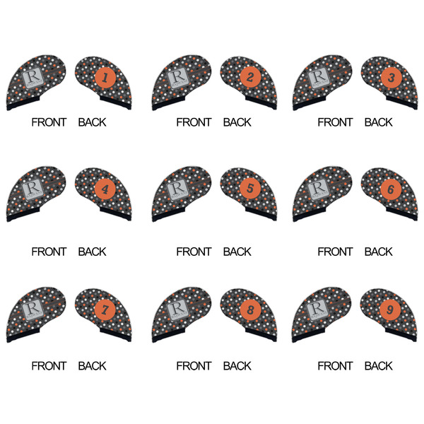 Gray Dots Golf Club Covers - APPROVAL (set of 9)