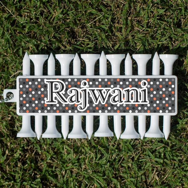 Custom Gray Dots Golf Tees & Ball Markers Set (Personalized)