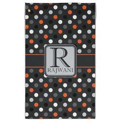 Gray Dots Golf Towel - Poly-Cotton Blend w/ Name and Initial