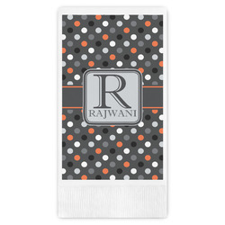 Gray Dots Guest Napkins - Full Color - Embossed Edge (Personalized)
