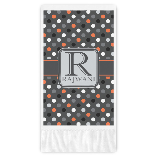 Custom Gray Dots Guest Towels - Full Color (Personalized)