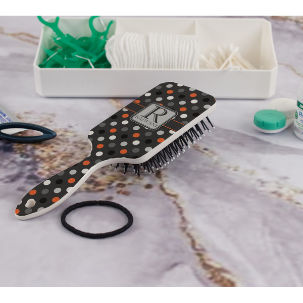 Gray Dots Hair Brush - In Bathroom