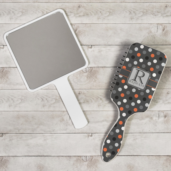 Gray Dots Hair Brush - In Context