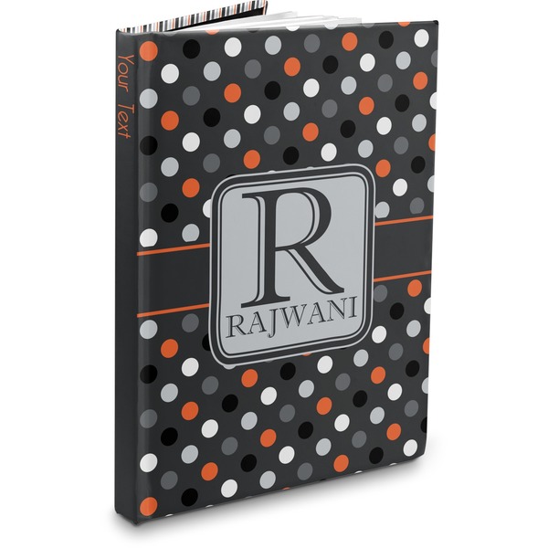 Custom Gray Dots Hardbound Journal (Personalized)