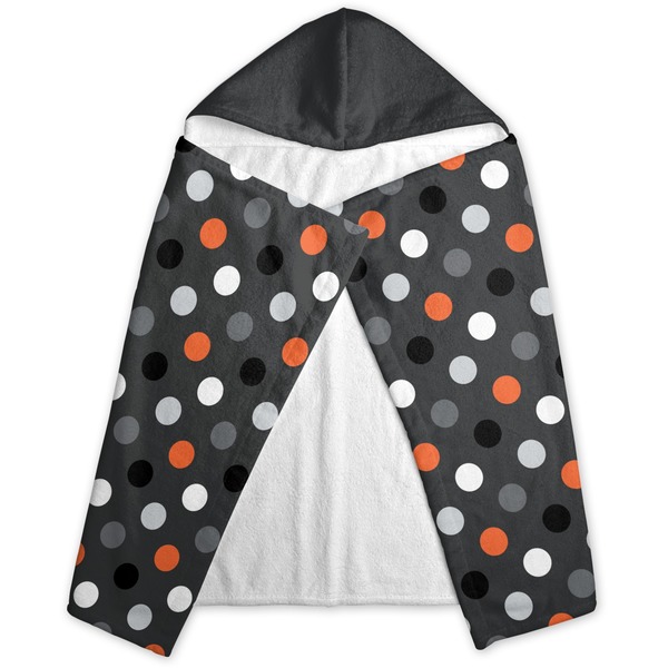 Gray Dots Hooded Towel - Folded