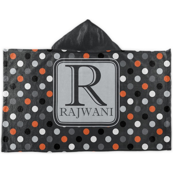 Custom Gray Dots Kids Hooded Towel (Personalized)