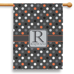 Gray Dots 28" House Flag (Personalized)