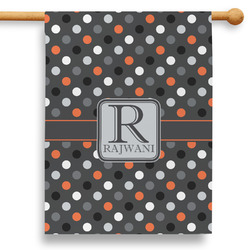 Gray Dots 28" House Flag - Double Sided (Personalized)