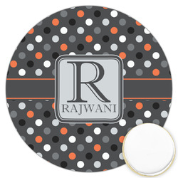 Gray Dots Printed Cookie Topper - 3.25" (Personalized)
