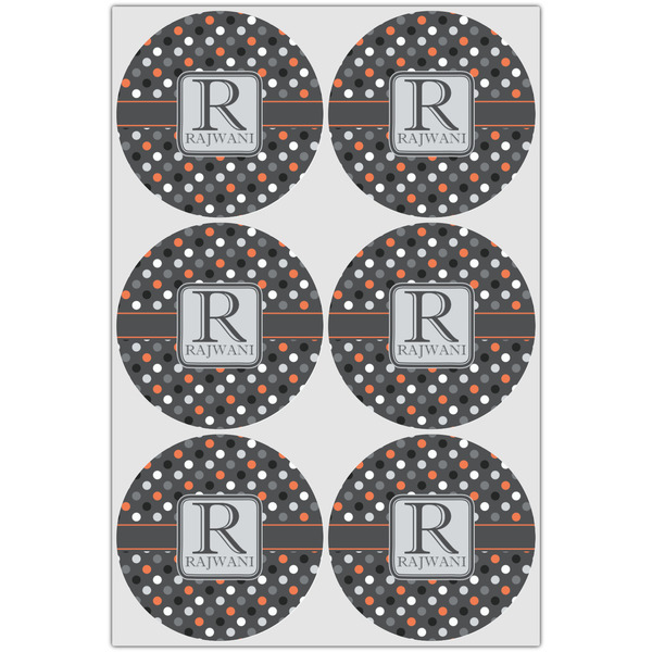 Gray Dots Icing Circle - Large - Set of 6