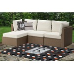 Gray Dots Indoor / Outdoor Rug - Custom Size w/ Name and Initial