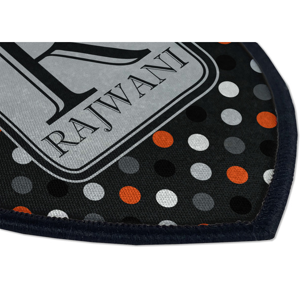 Gray Dots Iron on Shield 3 Detail