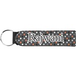 Gray Dots Neoprene Keychain Fob (Personalized)