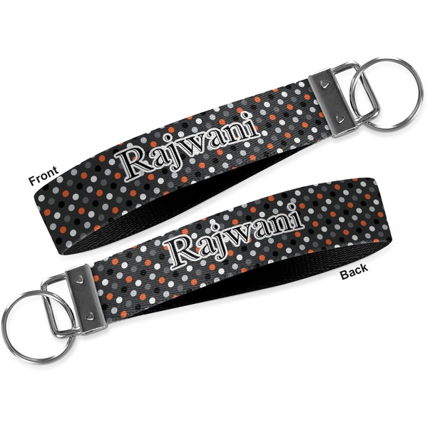 Gray Dots Key-chain - Metal and Nylon - Front and Back