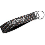 Gray Dots Webbing Keychain Fob - Large (Personalized)