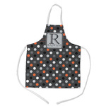 Gray Dots Kid's Apron w/ Name and Initial