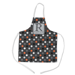 Gray Dots Kid's Apron w/ Name and Initial