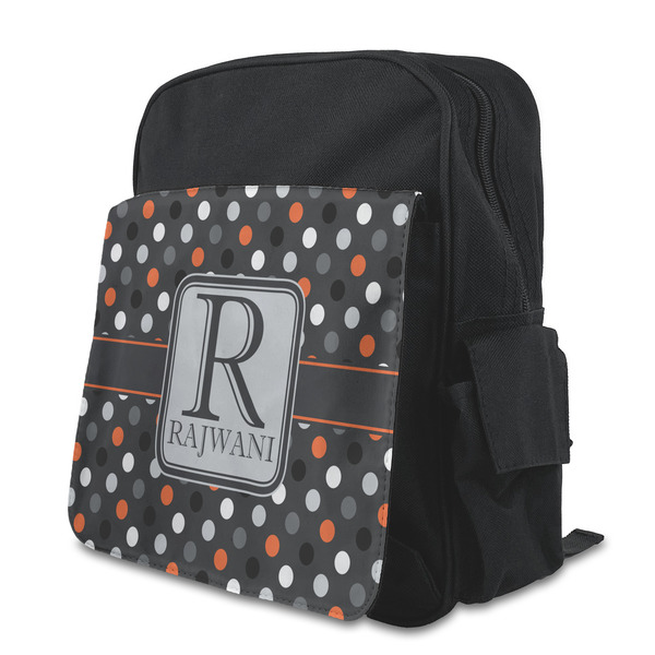 Custom Gray Dots Preschool Backpack (Personalized)