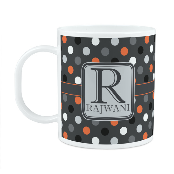 Custom Gray Dots Plastic Kids Mug (Personalized)