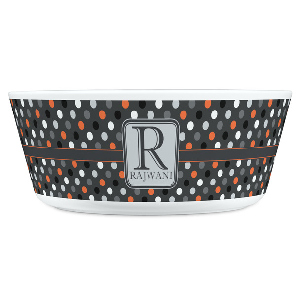 Gray Dots Kids Bowls - FRONT