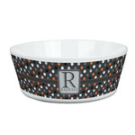 Gray Dots Kid's Bowl (Personalized)