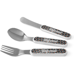 Gray Dots Kid's Flatware (Personalized)