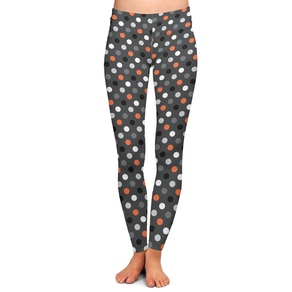 Custom Gray Dots Ladies Leggings - Large
