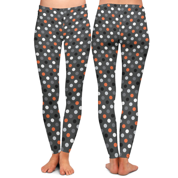 Gray Dots Ladies Leggings - Front and Back