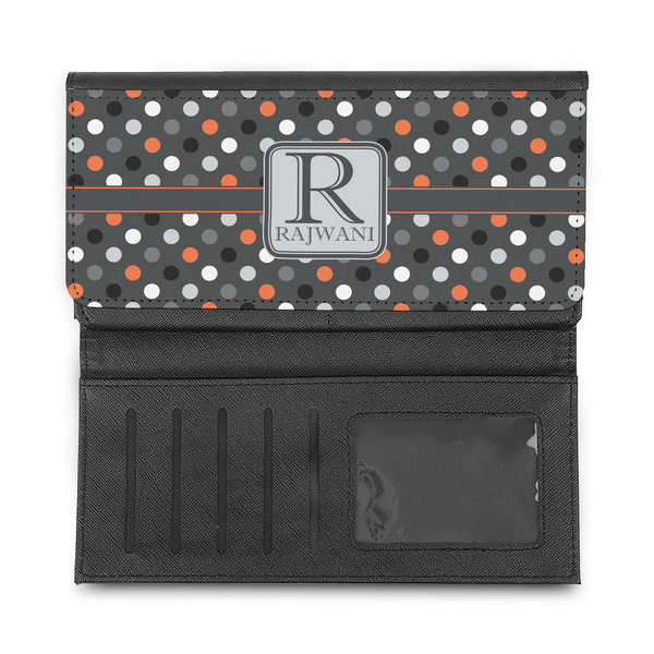 Gray Dots Ladies Wallet - Half Way Open