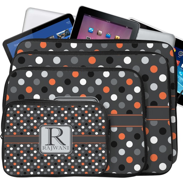 Gray Dots Laptop Case Sizes