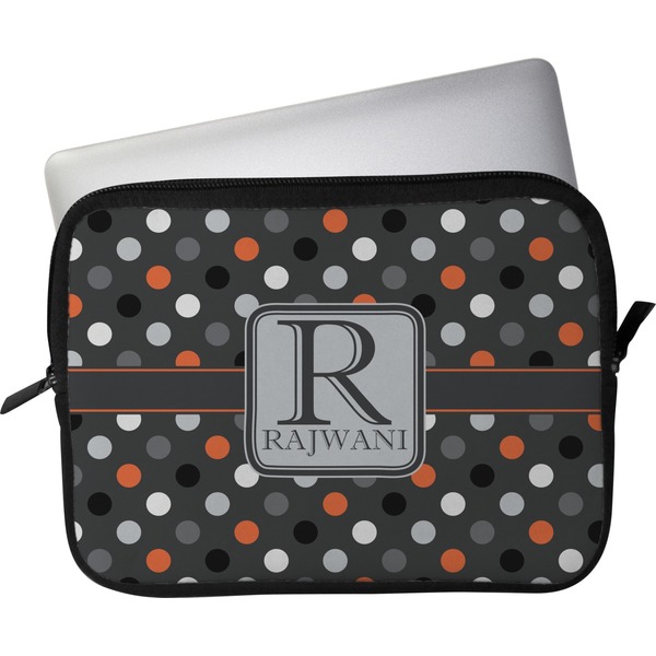 Custom Gray Dots Laptop Sleeve / Case - 13" (Personalized)