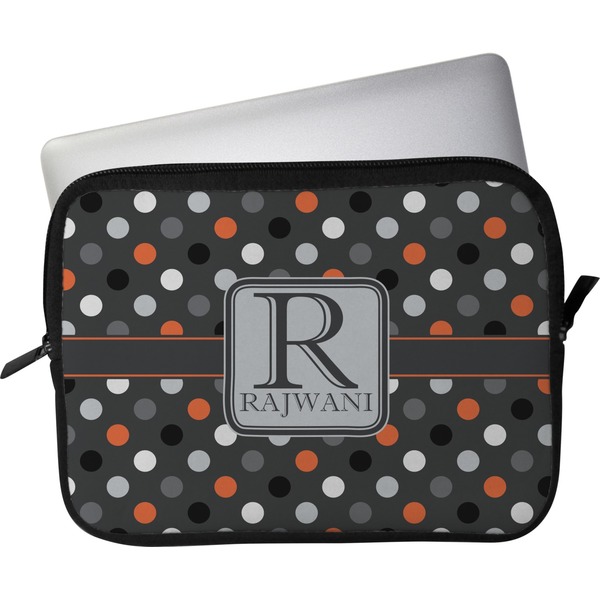 Custom Gray Dots Laptop Sleeve / Case - 11" (Personalized)