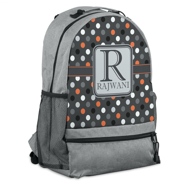 Custom Gray Dots Backpack (Personalized)