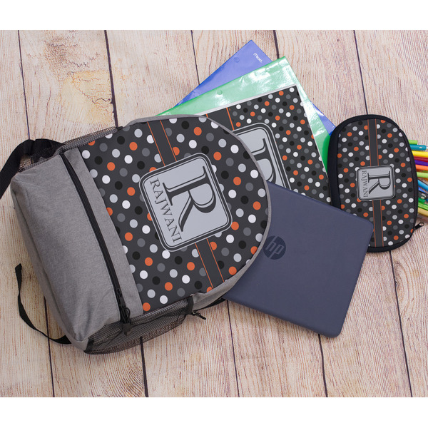 Gray Dots Large Backpack - Gray - With Stuff