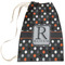 Gray Dots Large Laundry Bag - Front View