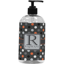 Gray Dots Plastic Soap / Lotion Dispenser (Personalized)