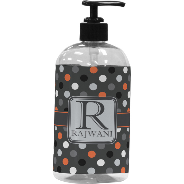 Custom Gray Dots Plastic Soap / Lotion Dispenser (Personalized)